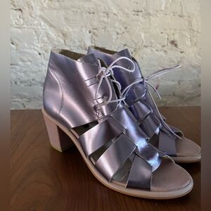 Miista Metallic‎ Purple Lace-Up Heels